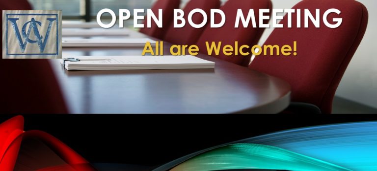 OPEN BOARD MEETING VIA ZOOM – OCTOBER 20, 2022 AT 6:00 PM
